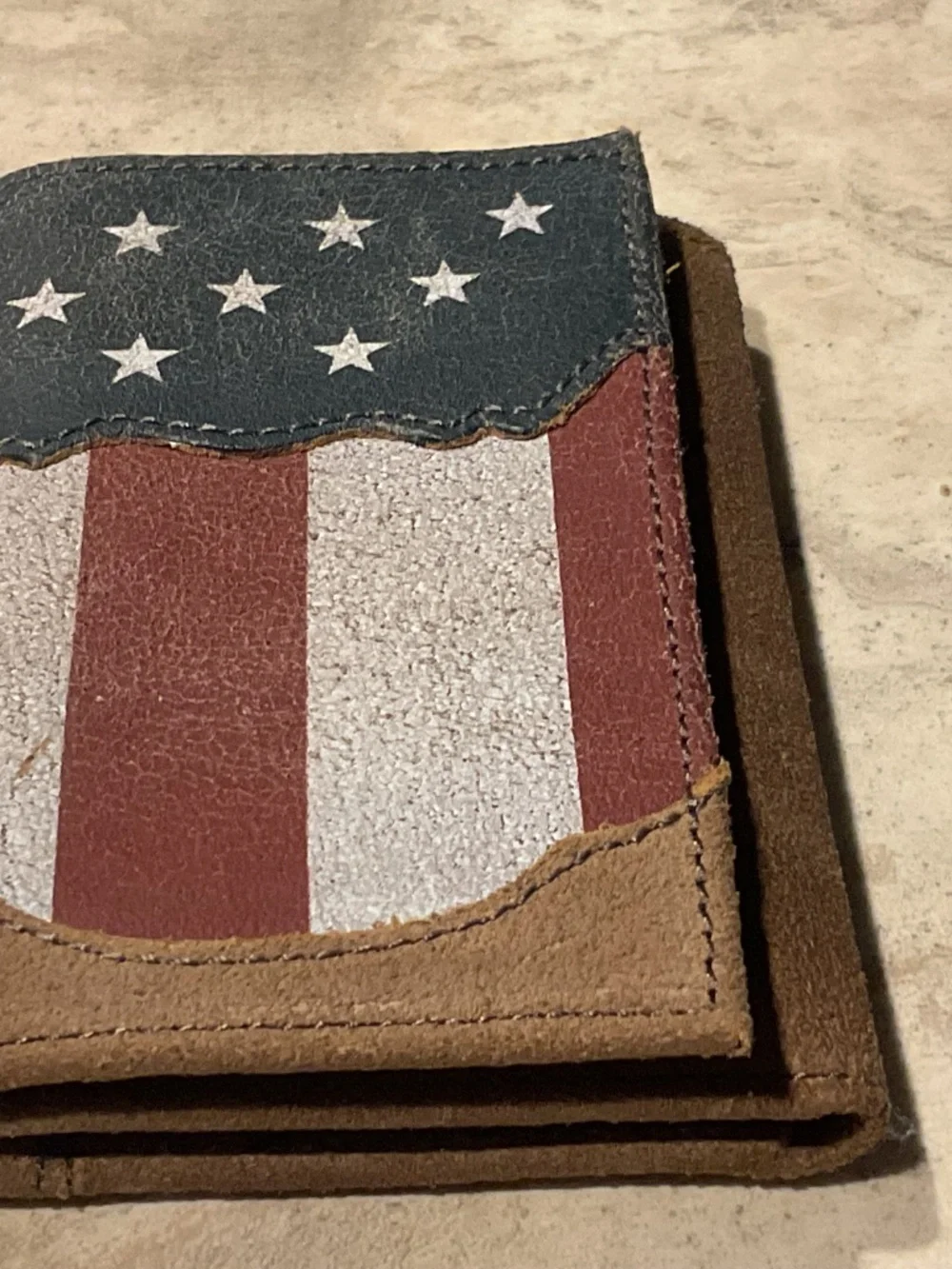 Roper Leather Trifold Wallet Stars and Stripes New